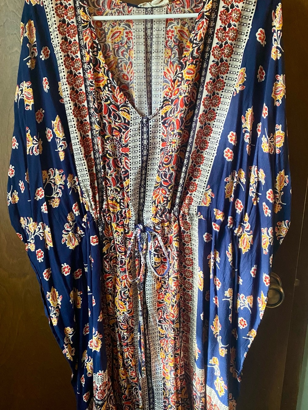Light & Sound Navy and Red Printed Women's Dress. Size 1X